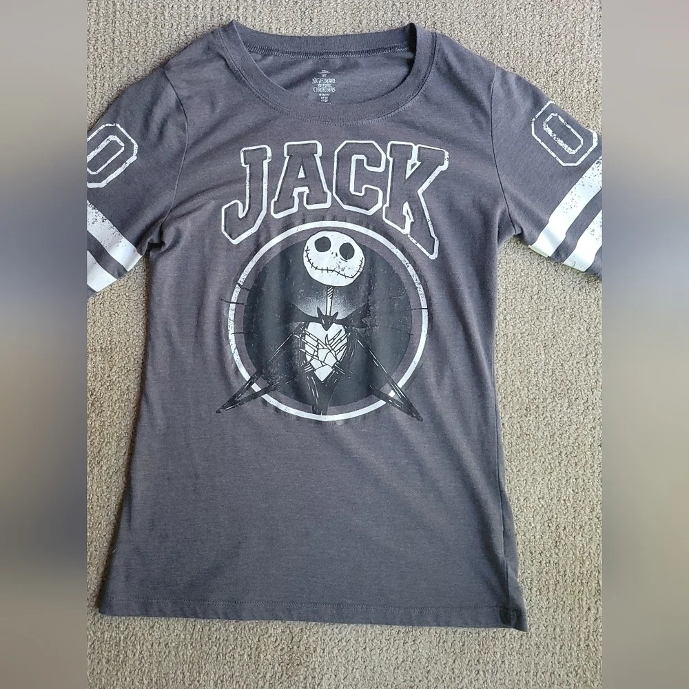 Disney Nightmare Before Christmas Jack Short Sleeve Grey Graphic Tee Shirt - Picture 8 of 12